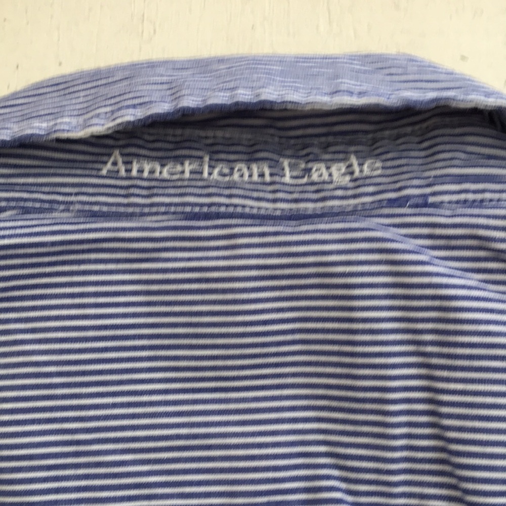 [ American Eagle Blue & White Ruffled Shirt ] 6 - Picture 5 of 5